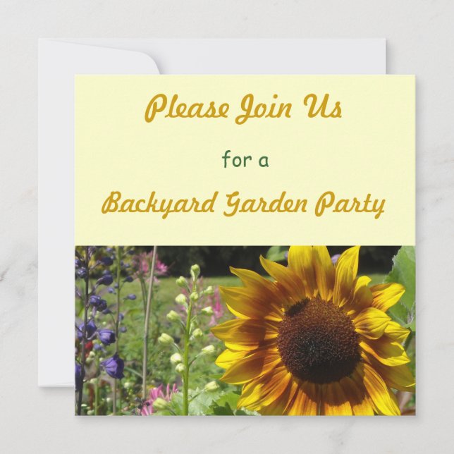 Invitación a la fiesta en el jardín trasero (Anverso)