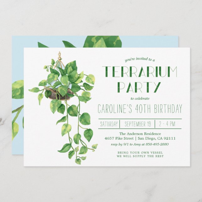 Invitación a la fiesta en el terrario (Anverso / Reverso)