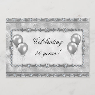 Invitación a la fiesta en globo del 25 aniversario