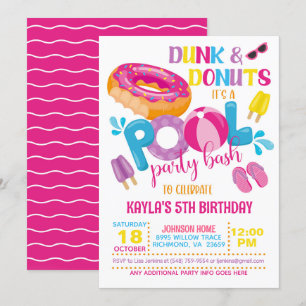 Invitación a la fiesta en la piscina de Dunk & Don
