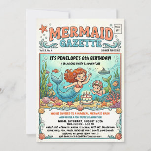 Invitación a la Fiesta en la Piscina de Mermaid Ga