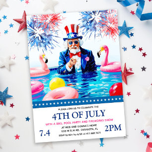 Invitación a la fiesta en la piscina del 4 de juli