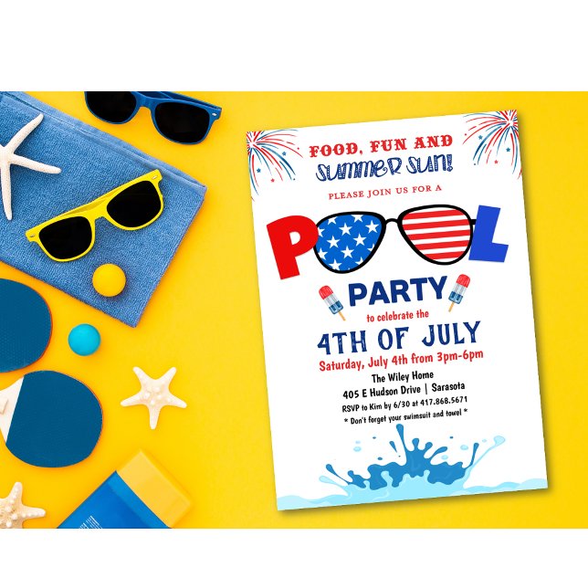 Invitación a la fiesta en la piscina del 4 de juli (Subido por el creador)