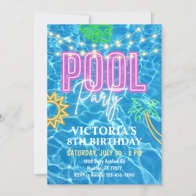 Invitación a la fiesta en la piscina, Fiesta de la (Anverso)