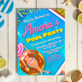 Invitación a la fiesta en la piscina para chicas