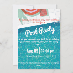 Invitación a la fiesta en la playa de Pool Party