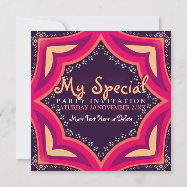 Invitación a la fiesta especial de Diosa Diva (Anverso)