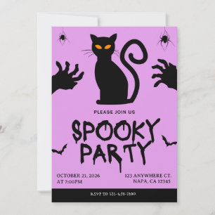 Invitación a la Fiesta Espeluznante de Morado y Ne