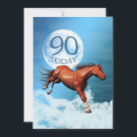 Invitación a la fiesta espiritual de los caballos<br><div class="desc">Personalizar esta invitación al tema de su fiesta. Un caballo de castaño galopando contra el fondo de la luna y las nubes. ¡Una gran invitación que la gente recordará! Mira toda la gama de cartas en mi tienda. Todas las obras de arte son propiedad de Norma Cornes.</div>