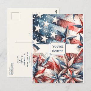 Invitación a la Fiesta Festiva de Rojo, Blanco y A