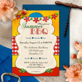 Invitación a la fiesta festiva de verano para barb