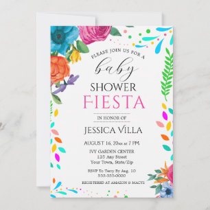 Invitación a la fiesta floral de Baby Shower Fiest