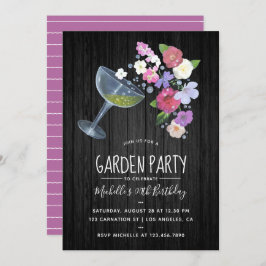 Invitación a la fiesta floral de Champagne Rústico