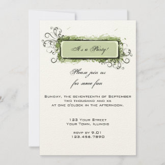 Invitación a la fiesta floral de resumen verde