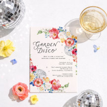 Invitación a la Fiesta Floral Disco del Jardín