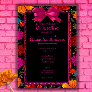 Invitación a la Fiesta Floral Mexicana Quinceanera