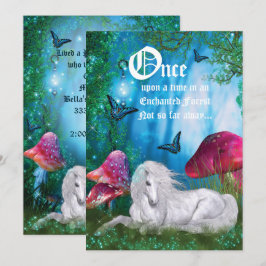 Invitación a la fiesta forestal de Unicornio en Wo