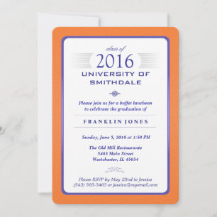 Invitación a la fiesta formal de graduación Naranj
