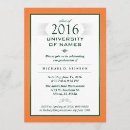 Invitación a la fiesta formal de graduación naranj