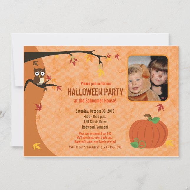 Invitación a la fiesta fotográfica de Little Pumpk (Anverso)