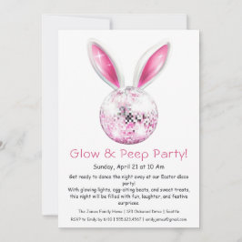 Invitación a la Fiesta Glow & Peep – Disco de Pasc