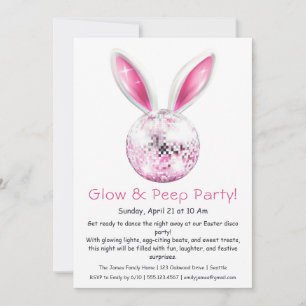 Invitación a la Fiesta Glow & Peep – Disco de Pasc