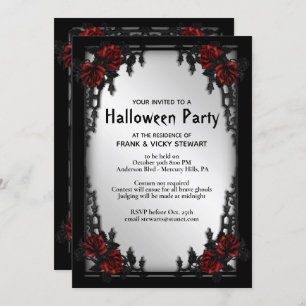 Invitación a la fiesta gótica de Halloween