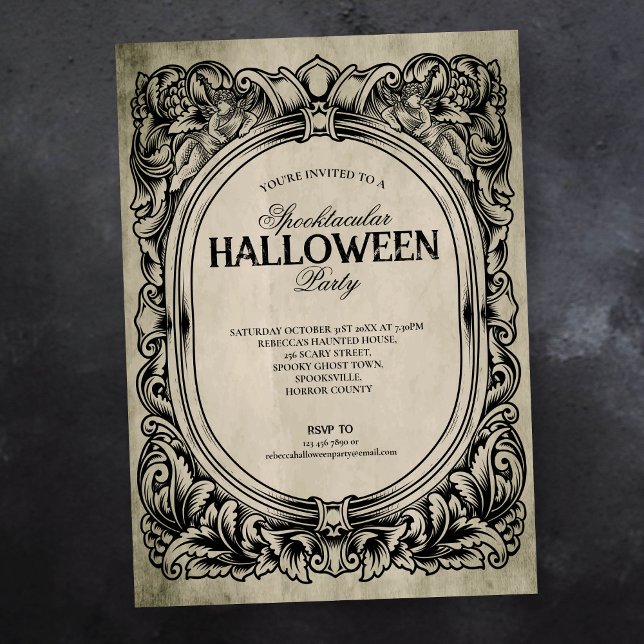 Invitación a la fiesta gótica de Halloween (Subido por el creador)