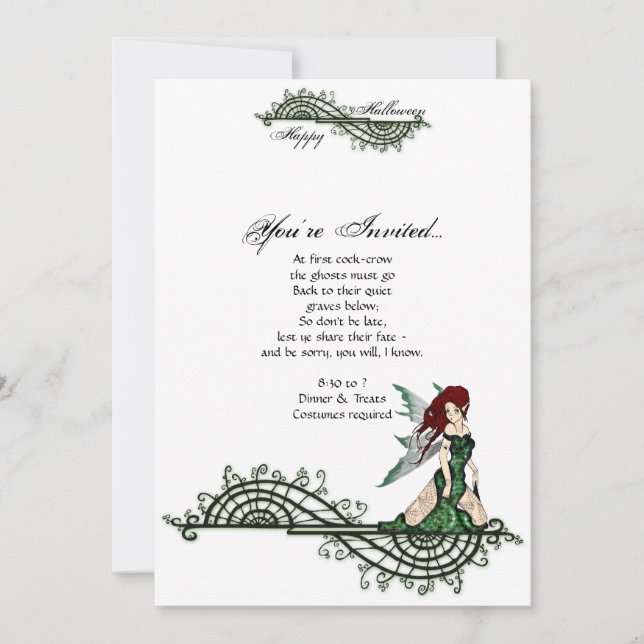 Invitación a la fiesta gótica de Halloween de Lili (Anverso)