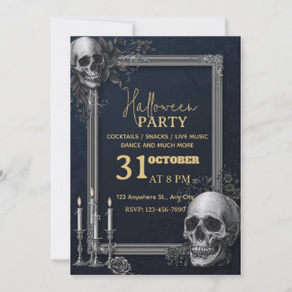 Invitación a la fiesta gótica de Halloween de lujo