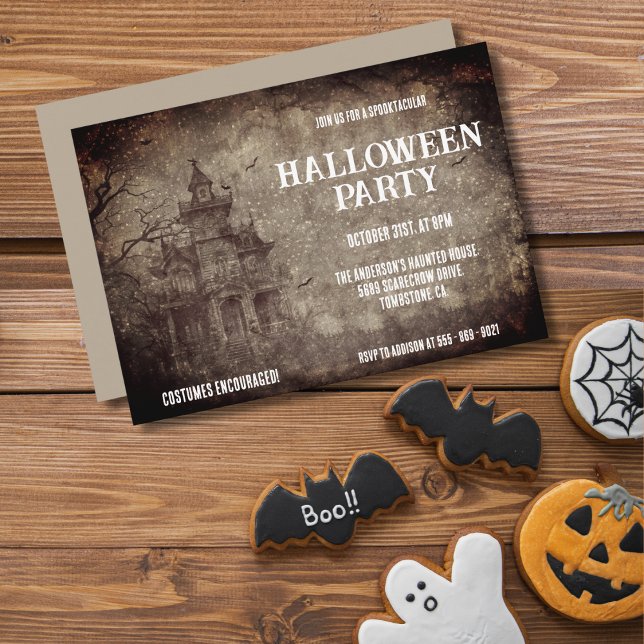 Invitación a la fiesta gótica de Halloween en la c (Subido por el creador)