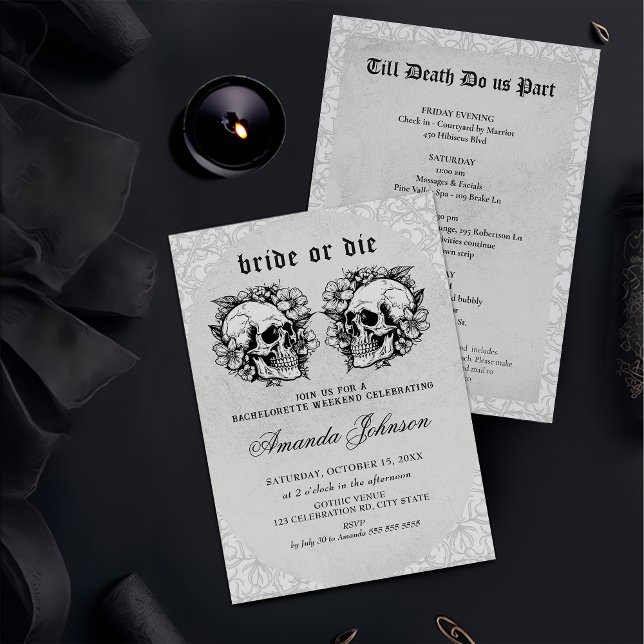 Invitación a la fiesta gótica de soltera de novia  (Subido por el creador)