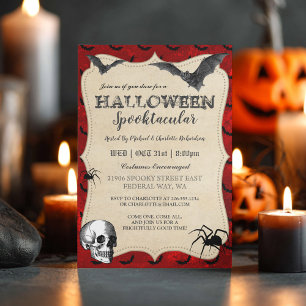 Invitación a la fiesta gótica vintage de Halloween