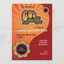 Invitación a la Fiesta Groovy de los 60