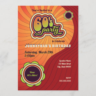 Invitación a la Fiesta Groovy de los 60