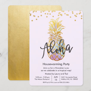 Invitación a la Fiesta Hawaiana Luau de Calentamie