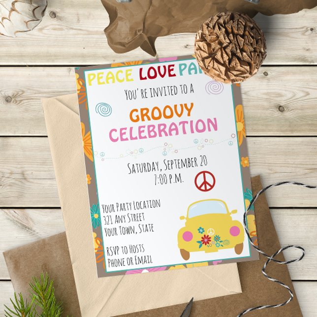 Invitación a la fiesta hippie de los años 60 (Subido por el creador)