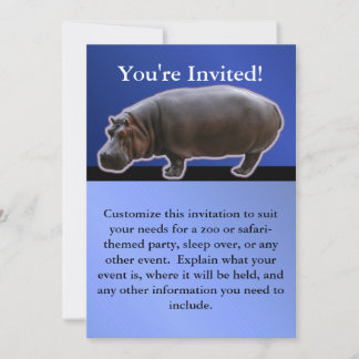 Invitación a la fiesta Hippopótamo