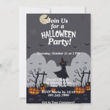 Invitación a la fiesta infantil de Halloween