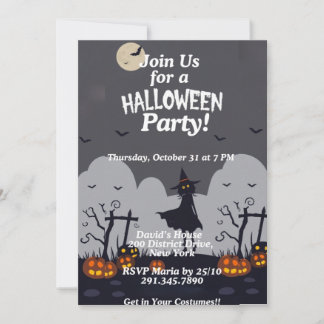 Invitación a la fiesta infantil de Halloween