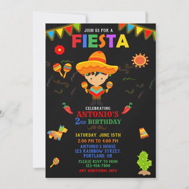 Invitación a la Fiesta Invitación al cumpleaños Fi (Anverso)