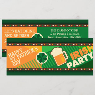 Invitación a la fiesta irlandesa Shamrock Day de S