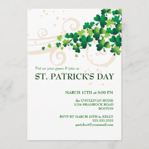 Invitación a la fiesta irlandesa Shamrock Day St.