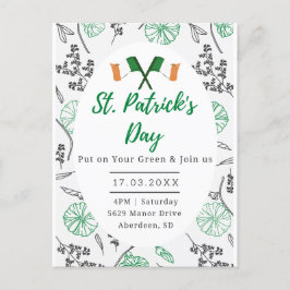 Invitación a la fiesta irlandesa Shamrock Day St. 
