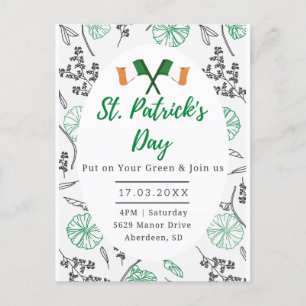 Invitación a la fiesta irlandesa Shamrock Day St.