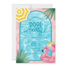 Invitación a la fiesta junto a la piscina de Palm