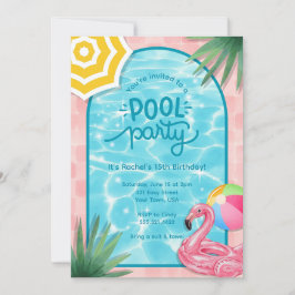 Invitación a la fiesta junto a la piscina de Palm 