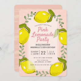 Invitación a la fiesta Lemonade Pink Lemonade