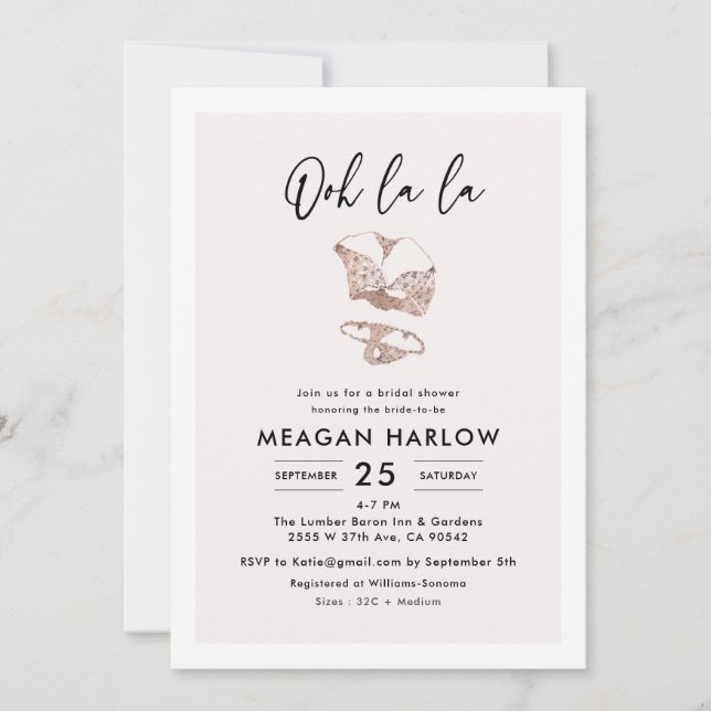 Invitación a la fiesta Lingerie Shower Hen (Anverso)