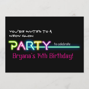 INVITACIÓN a la fiesta Luces de neón Fiesta del cl